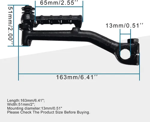 Miniatura 2 de GOOFIT Reemplazo de palanca de arranque de 0.512 in para ciclomotor de 2 tiempos 50cc ATV 4 ruedas Quad