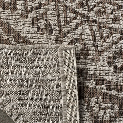 Miniatura 6 de SAFAVIEH Alfombra lavable para exteriores, colección Courtyard - Pasillo de 2.3 x 8 pies, color beige claro y marrón claro, no desprende pelusa