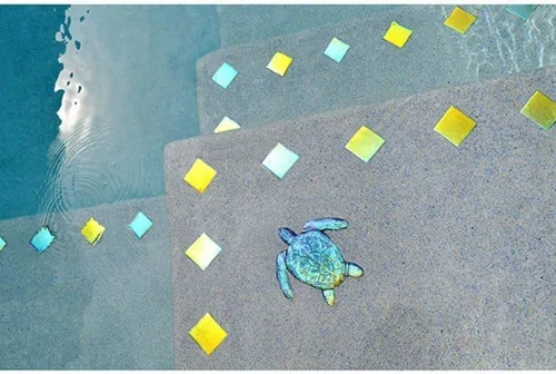 Miniatura 3 de Artistry in Mosaics Mosaico metálico de cerámica para piscina (2 x 2 pulgadas, serie fusión) (2 x 2 pulgadas, zafiro)