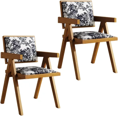Miniatura 27 de YVYKFZD Juego de sillas de comedor de madera maciza, sillas de cocina sin brazos, silla de comedor tapizada con respaldo, sillón de terciopelo