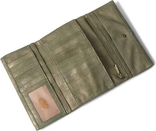 Miniatura 3 de Hobo Keen - Cartera triple para mujer, 100% cuero, correa de muñeca y cierre de botón, Abeto Dorado, talla única , Keen