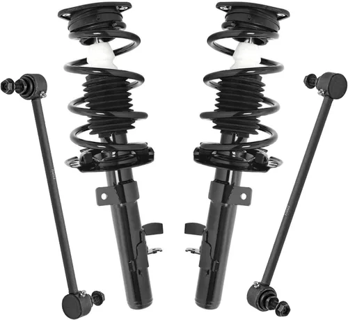 Miniatura 89 de Detroit Axle - Kit de 4 barras estabilizadoras delanteras para Ford F-150 2021 2022 2023 2024, 2 puntales con resorte helicoidal, 2 eslabones
