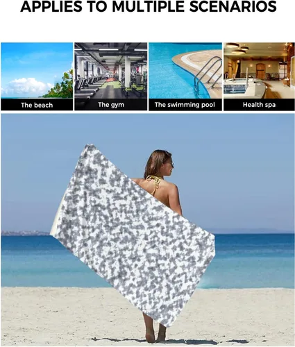 Miniatura 6 de Abstract Grey Bath Towels for Bathroom Set - Luxury Towels Gifts for Women,Quick Dry Beach Kitchen Hand Hair Face Yoga Workout Gym Towel and Dish