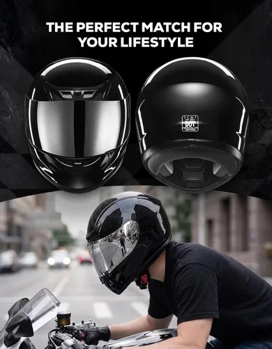 Miniatura 5 de XFMT DOT Casco de Motocicleta de Cara Completa Abatible para Calle Dirt Bike ATV Todoterreno con Visera Transparente para Hombres y Mujeres Adultos