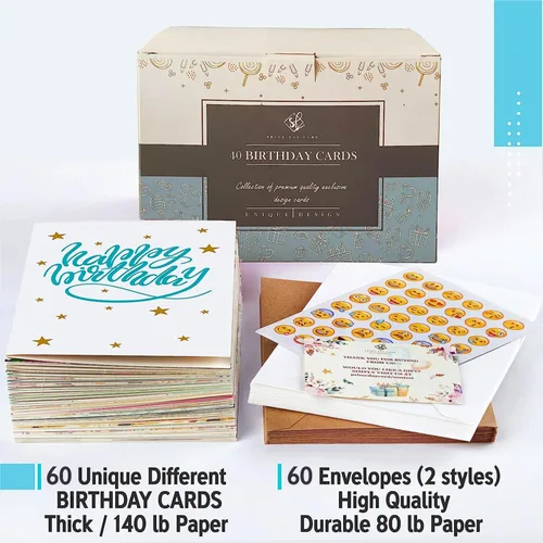 Miniatura 9 de Tarjetas de cumpleaños de oficina para empleados y compañeros de trabajo 5 x 7 – Surtido de tarjetas de feliz cumpleaños, tarjetas de cumpleaños a