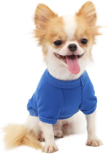 Miniatura 2 de LOPHIPETS Camiseta para Perro 100% Algodón para Perros Pequeños Teacup Chihuahua Yorkie Ropa para Cachorros-Azul/S