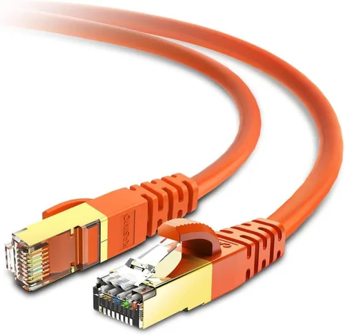 Miniatura 15 de KASIMO Cable Ethernet Cat 8 de 2 pies, cable LAN de red Cat8 de alta velocidad de 40 Gbps con conector RJ45 chapado en oro cable blindado SFTP