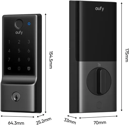 Miniatura 7 de eufy Smart Lock E31, cerradura inteligente para puerta con entrada sin llave y huella dactilar compatible con el ecosistema Apple Home, para puerta