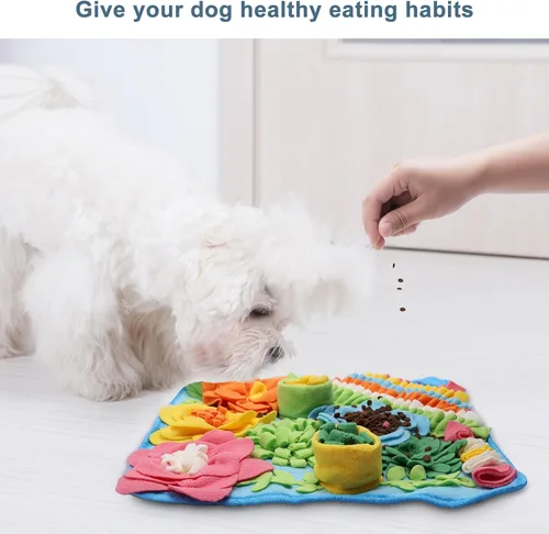 Miniatura 9 de Tapete de olfateo para perros, gatos, conejos, tapete de alimentación de golosinas para mascotas, 15.4 x 15.4 pulgadas para pequeños y medianos