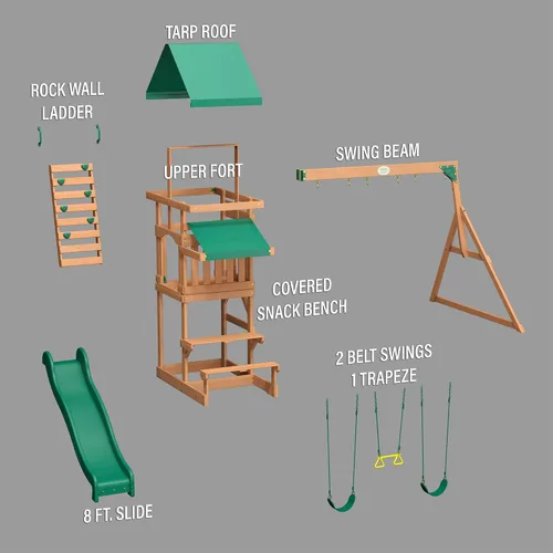 Miniatura 9 de Backyard Discovery - Juego de columpio de madera de cedro Belmont