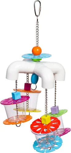 Prevue Pet Products Sink 'n Seek Playfuls - Juguete para pájaros de forraje y participación, accesorios de jaula para aves pequeñas a medianas,