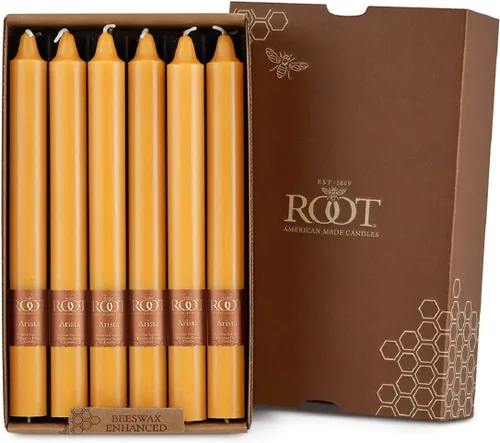 Miniatura 39 de Root Candles Velas sin aroma de cena Premium mezcla de cera de abejas en caja, 9 pulgadas, cera de abejas, 12