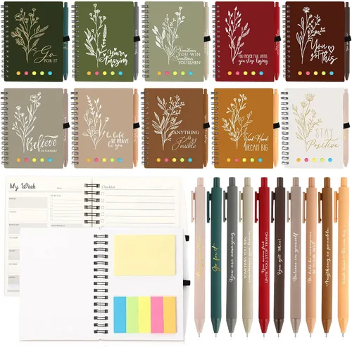 Miniatura 10 de Dispowreath 20 Sets/40 Pcs Employee Appreciation Gifts Bulk A6 Inspirational Journal with Ballpoint Pen Thank You Notebook Gifts for Employee