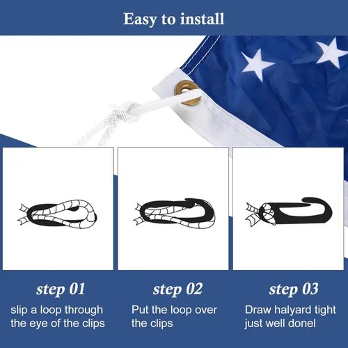 Miniatura 4 de NQ Ganchos de nailon duradero para asta de bandera, accesorio para mástil de bandera – Fija ganchos de banderas a la cuerda del patio y abrocha