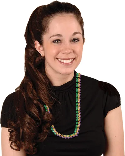 Miniatura 2 de Beistle Collares de cuentas Mardi Gras, 12 piezas para recuerdos de fiesta, 33 pulgadas, oro/verde/morado