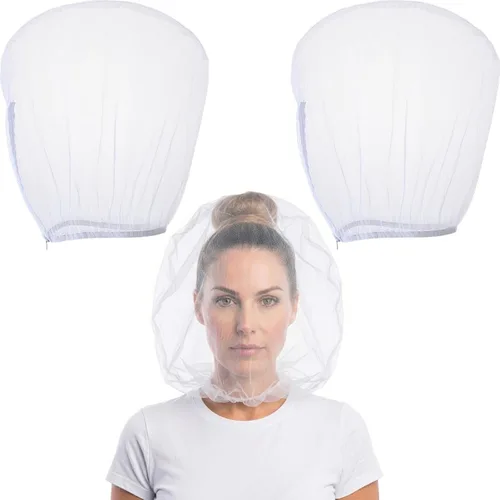 Miniatura 8 de Oversized Makeup Protector Hood, Guards Hair & Makeup While Dressing, Nylon Chiffon, Reusable, Zip Closure, Machine Washable