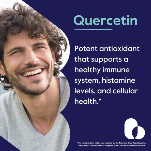 Miniatura 2 de BESTVITE Quercetina 500mg (120 cápsulas vegetarianas) - Sin estearatos - Sin dióxido de silicio - Vegano - Sin OMG - Sin gluten