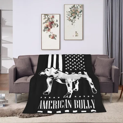 Manta de franela con la bandera americana, suave, afelpada, acogedora, de franela, para sofá, cálida y decorativa