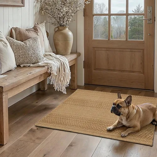 Miniatura 11 de MatEssenz Alfombrillas de cocina de 20 x 30 pulgadas para piso, alfombras de cocina tejidas, lavables a máquina, estilo bohemio, antideslizantes