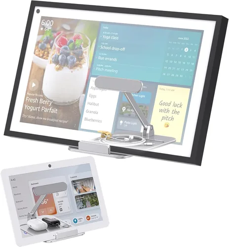 Miniatura 9 de Laivli Soporte de aluminio para Echo Show 15, soporte inclinable para Echo Show 15, con bandeja de almacenamiento, fácil cambio en modo vertical