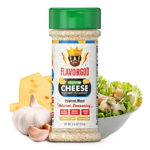 Mezcla de Condimentos con Sabor a Queso de FlavorGod - Mezcla de Especias Premium Totalmente Natural y Saludable para Pollo, Verduras, Ensalada,