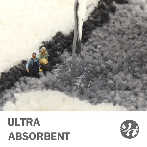 Miniatura 5 de Bonito tapete para inodoro en forma de U, de microfibra ultra suave, antideslizante, absorbente de agua, lavable a máquina, tapete de ducha de 20 x