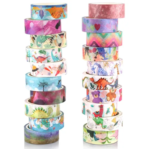 Miniatura 11 de Juego de cinta decorativa verde de 20 rollos de cinta washi del día de San Patricio para trébol de la suerte, cinta adhesiva para bricolaje del día