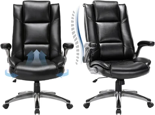 Miniatura 13 de COLAMY Silla de Oficina Ejecutiva de Cuero - Silla de Escritorio de Computadora para Casa con Respaldo Alto con Brazos Abatibles Acolchados, Bloqueo