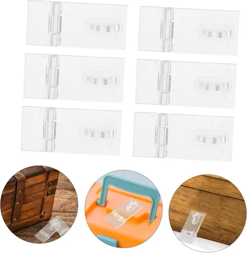 Miniatura 9 de ULTECHNOVO Mini bisagras de bloqueo de acrílico, 10 piezas de bisagras de acrílico transparente con cierre de bisagra de plástico con hebilla
