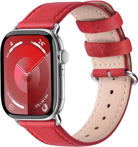 Miniatura 11 de Fullmosa Correa compatible con Apple Watch de cuero rojo de 1.65, 1.61, 1.58, 1.5 pulgadas, correa para iWatch para Series ultra3/2/1 SE3/2/1