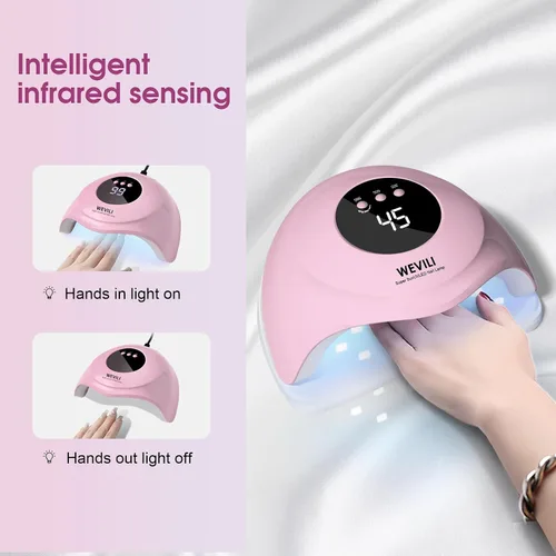 Miniatura 4 de WEVILI Lámpara de uñas LED UV, secadora de uñas de 72 W para esmalte de gel con 24 cuentas LED, 3 temporizadores, lámpara de uñas profesional