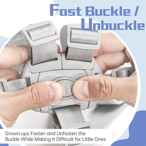 Miniatura 5 de Cinturón de seguridad de 5 puntos para bebés y niños, correas de repuesto universales ajustables para silla de bebé, material resistente y cómodo