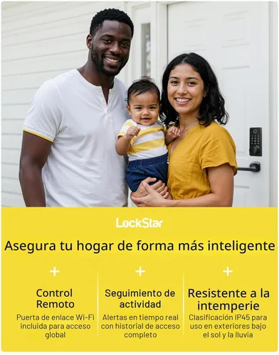 Miniatura 8 de LOCKSTAR® Cerradura inteligente para puerta • Cerradura de puerta sin llave con cerrojo • Múltiples métodos de entrada – APP • Identificación por
