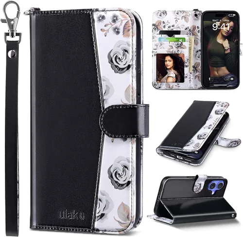 Miniatura 51 de ULAK Compatible con iPhone 15 Estuche tipo cartera para mujer, funda tipo billetera de piel PU premium con tarjetero, función de caballete, estuche