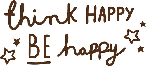 Miniatura 2 de Decaltor Think Happy Be Happy - Calcomanía para pared, con texto en inglés "Think Happy Be Happy" (texto en inglés) con texto en inglés "Think Happy
