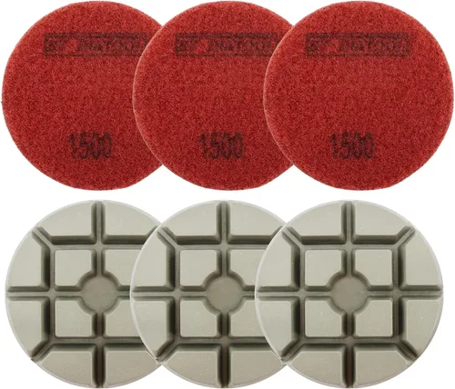 Miniatura 22 de DT-DIATOOL Almohadillas de pulido de diamante para piso, resina de terrazo, diámetro del suelo, grano de 4 pulgadas, 800 unidades, 6
