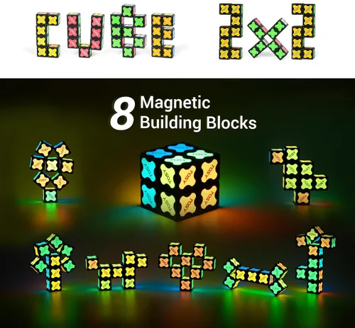 Miniatura 4 de TOSY Cubo magnético 2x2 – 8 bloques, juguete 2 en 1: cubo de rompecabezas de 2 x 2 x 2 y cubo infinito personalizable, regalos de cesta de Pascua