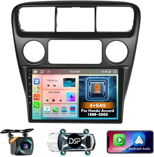Miniatura 10 de Hikity Estéreo de coche Android para Honda Accord 1998-2002 Radio 2+64 GB 9 pulgadas pantalla táctil Radio de coche inalámbrico Carplay Android Auto