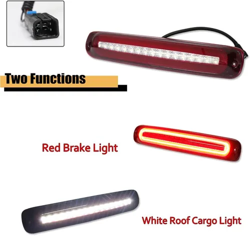 Miniatura 2 de Luz de freno LED de montaje alto con lente roja, luz de freno trasera compatible con Chevy Silverado GMC Sierra 1500 2500 3500 HD Classic 1999-2007