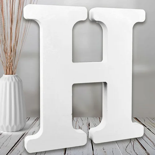 Miniatura 12 de AOCEAN MAGA Letras de madera blanca de 8 pulgadas, letras de madera sin terminar para pared, letras decorativas de pie en rodajas, decoración