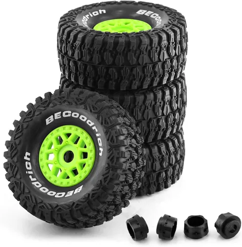Miniatura 11 de 1/7 1/8 RC Short Course Truck Buggy Neumáticos y ruedas de 0.669 in Hex OD 5.315 in Neumáticos todoterreno para 1:7 1:8 Escala RC Off-Road Truck Car
