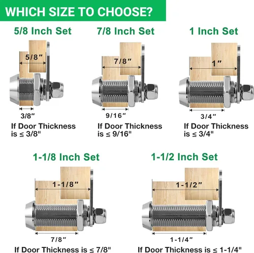 Miniatura 2 de Cylinnda Paquete de 10 cerraduras de gabinete con llaves, cerraduras de almacenamiento para RV de 1-1/2" con llave similar, cerraduras para puerta