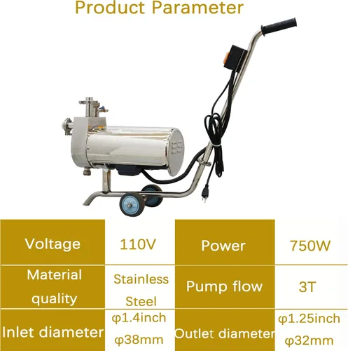 Miniatura 3 de TECHTONGDA Transferencia sanitaria del acero inoxidable de la bomba de la bebida de la categoría alimenticia de la bomba autocebante 3T/H