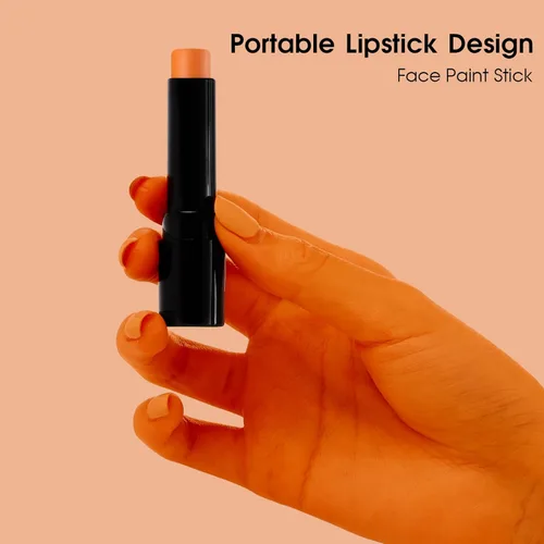 Miniatura 3 de BADCOLOR Barra de pintura naranja para la cara y el cuerpo, crema mezclable para ojos negros de cuerpo completo, maquillaje para Halloween, SFX