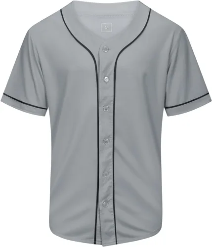 Miniatura 13 de KUAIPAO Camiseta de béisbol en blanco, camisa de manga corta, uniforme deportivo para hombres y mujeres (blanco, negro, rojo, azul, S-3XL)