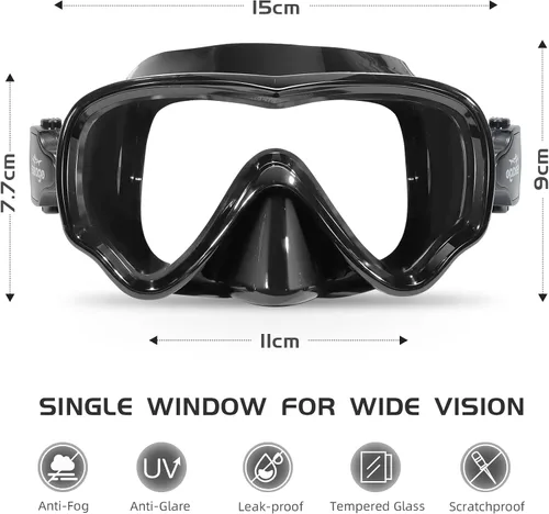 Miniatura 2 de Seago Gafas de natación para niños, máscara de buceo para jóvenes (5-15), antivaho 180° visión clara