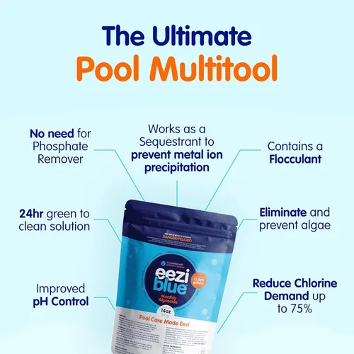 Miniatura 3 de Eeziblue Paquete mensual de algicidas para piscina Refuerzo de piscina para todas las algas en piscinas sobre el suelo y en el suelo, paquete de 4