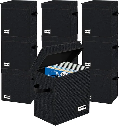 Miniatura 36 de Paquete de 2 cajas de almacenamiento para cómics, colección de 40 cm x 20 cm x 30 cm, plegable, contenedor organizador para 160-180 cómics, estante