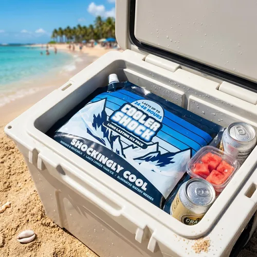 Miniatura 8 de Cooler Shock - Bolsas de hielo reutilizables para enfriadores - Paquetes de congelador fríos de larga duración para enfriadores y loncheras - Bolsas