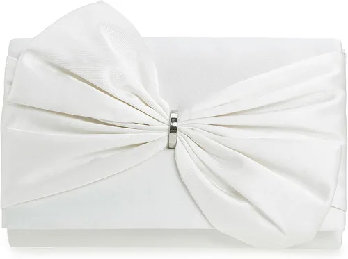 Miniatura 11 de CHARMING TAILOR Bolso formal de satén con lazo para mujer, bolso de embrague elegante para bodas, bailes, fiestas